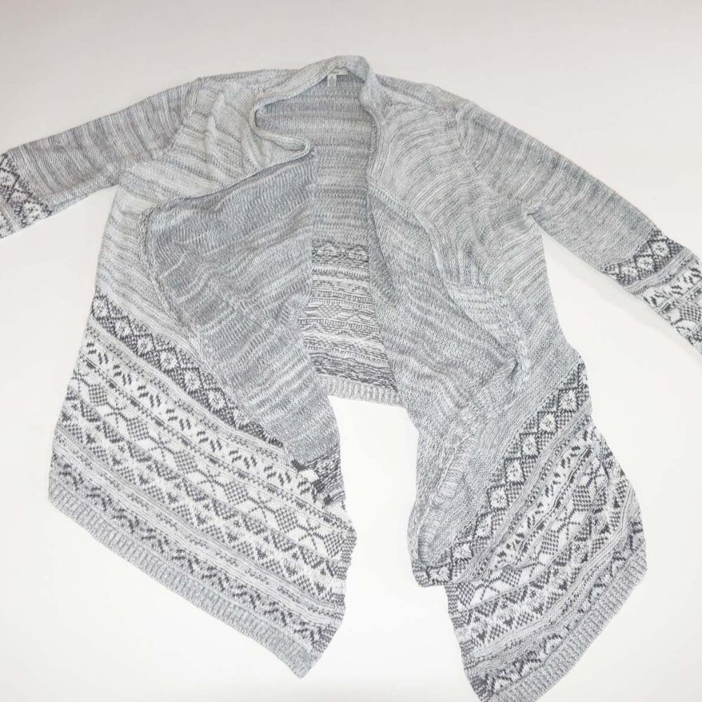 Mavi Women's Open Front Cardigan Sweater Medium Light Gray Cotton Blend M